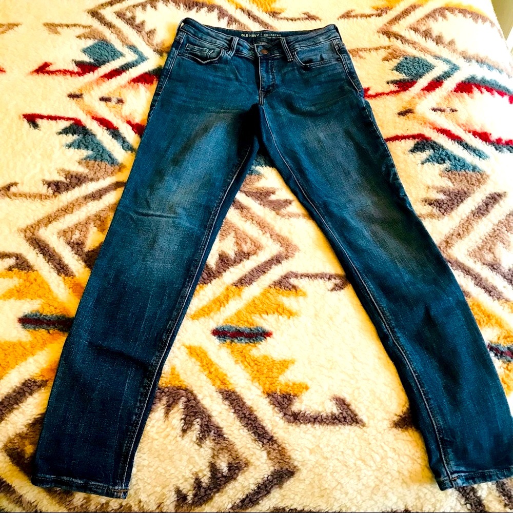 Vintage Rockstar mid rise "skinny jeans", blue gently worn. Size 4